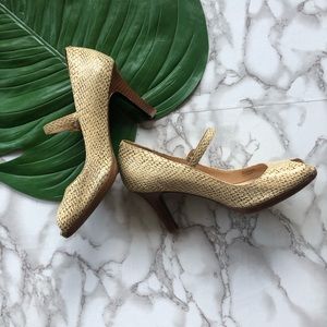Cole Haan X Nike Air Snakeskin Peep Toe Pumps